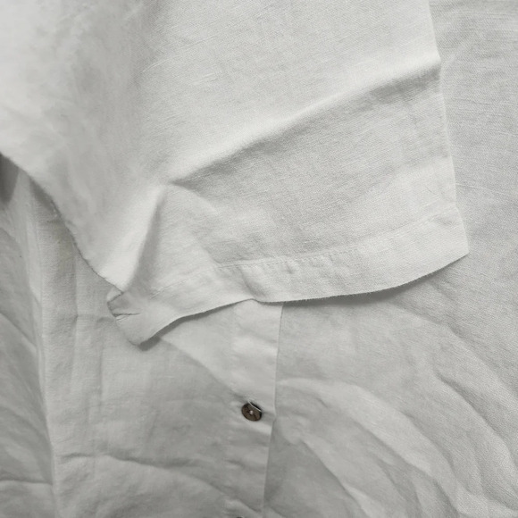 Soft surroundings women's button-up tunic top size 2XL white 100% linen … - Picture 8 of 8